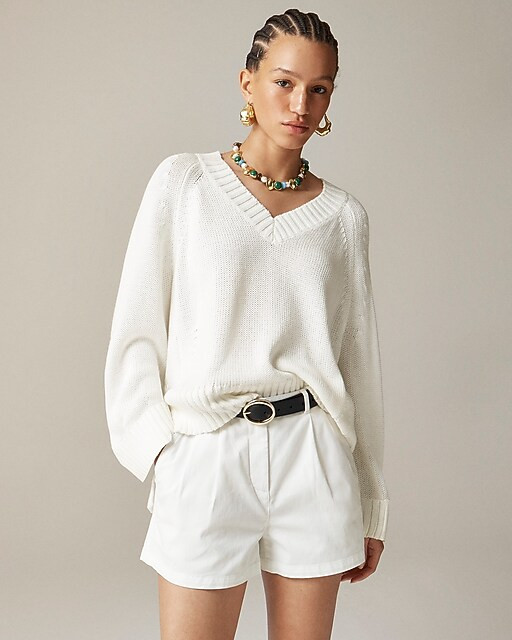 Heritage cotton relaxed V-neck sweater | J. Crew US