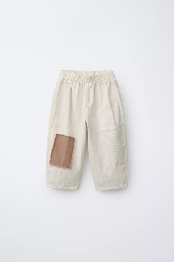 RUSTIC BAGGY TROUSERS WITH PATCHES | Zara UK