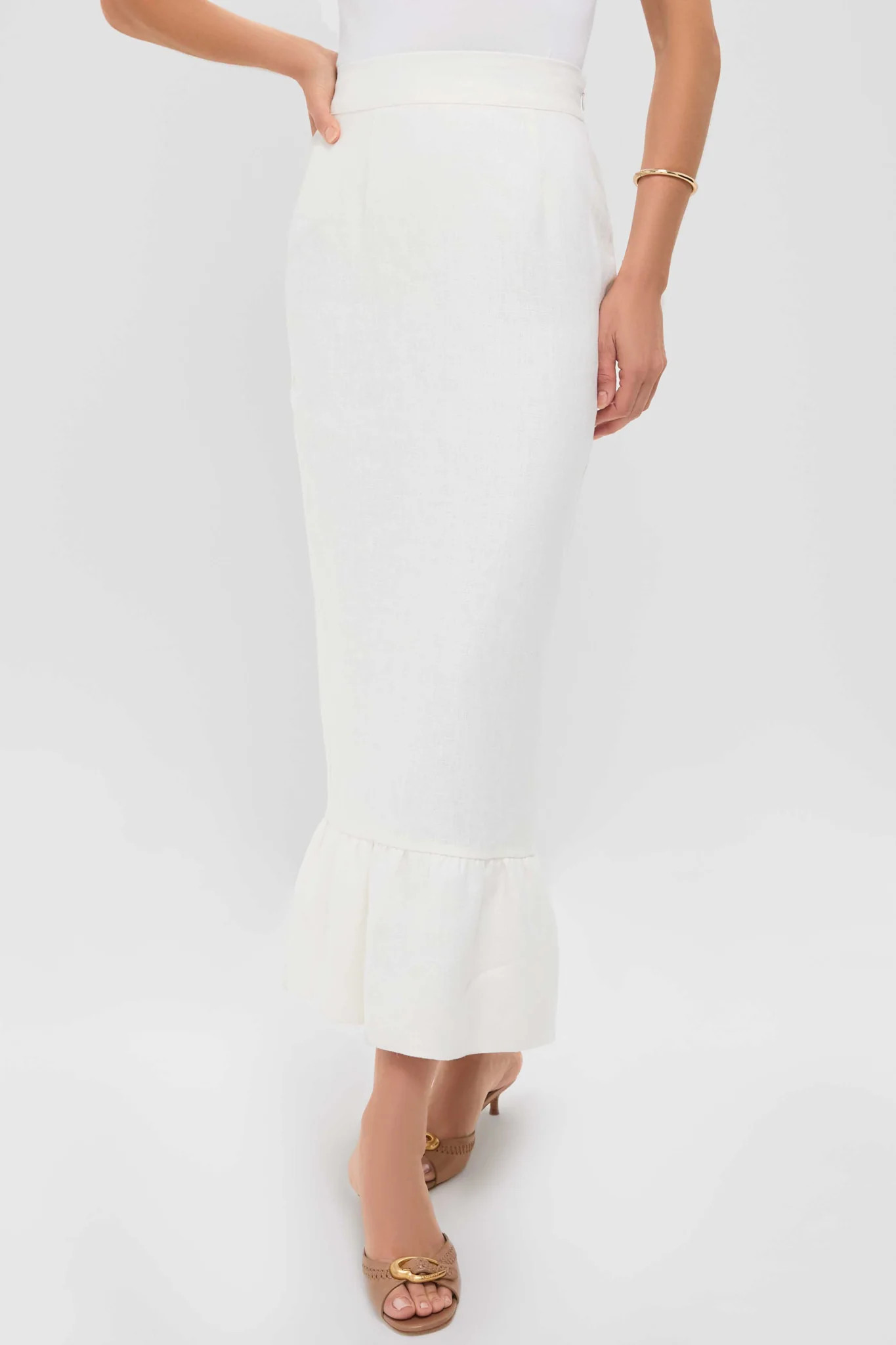 Cream Matilda Column Skirt | Tuckernuck (US)
