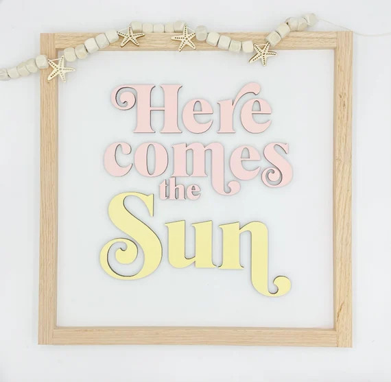 Here Comes the Sun  Summer Decor  Beach Sign  Summer Sign  | Etsy | Etsy (US)