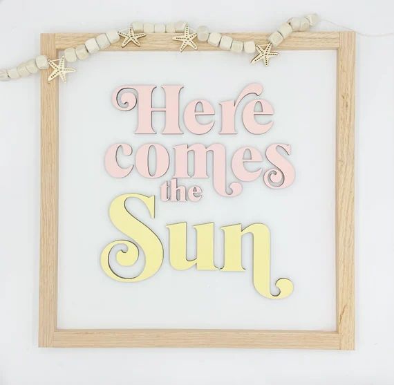 Here Comes the Sun  Summer Decor  Beach Sign  Summer Sign  | Etsy | Etsy (US)