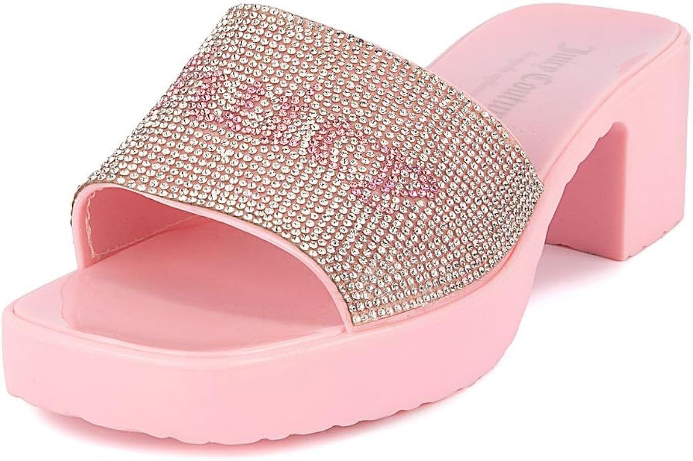 Juicy Couture Women's Heeled Slide Sandals - Slip-On Glitz Dress Sandals For Women - Open toe Dre... | Amazon (US)