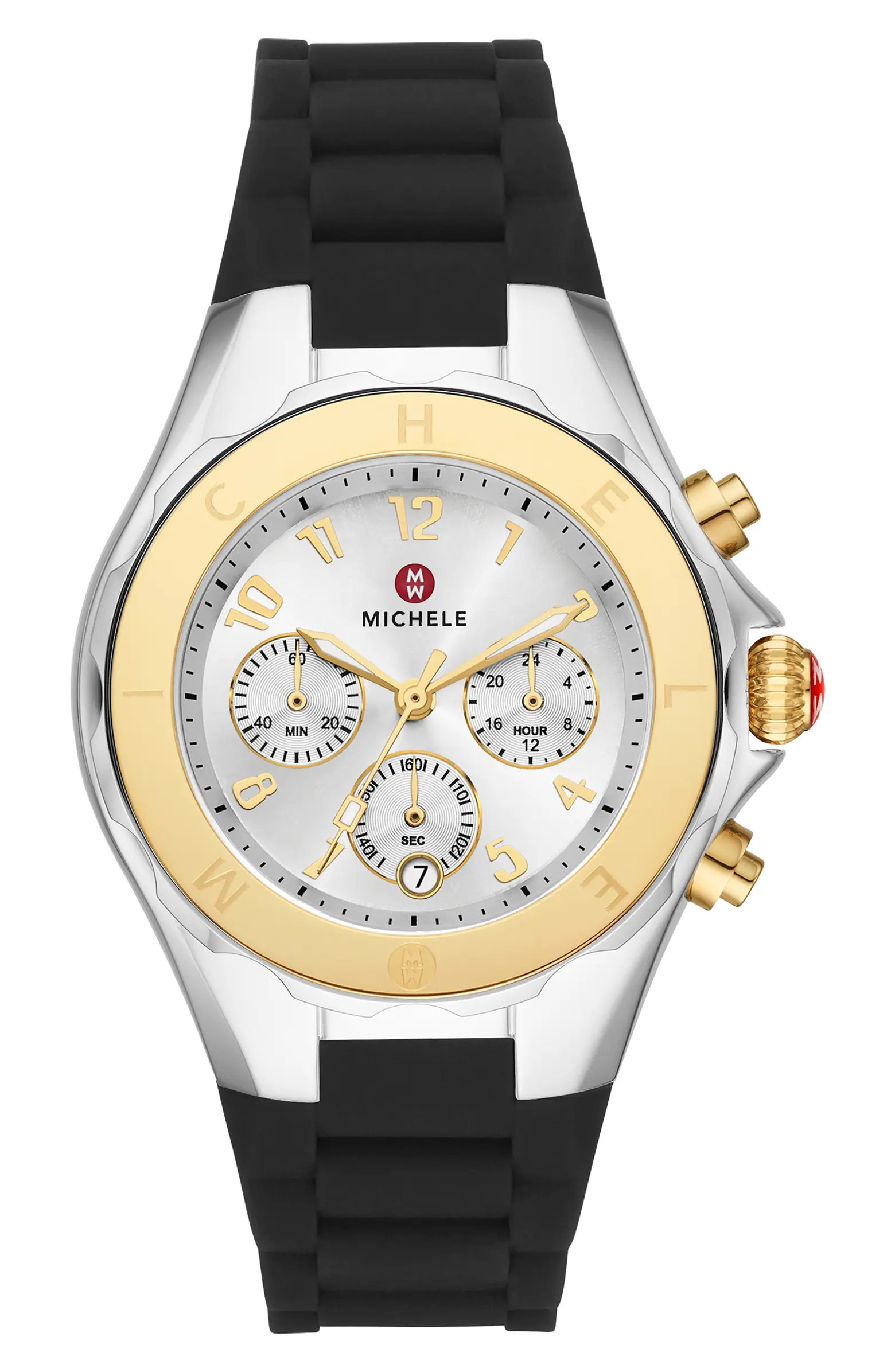 MICHELE Jellybean Silicone Strap Watch, 38mm | Nordstromrack | Nordstrom Rack