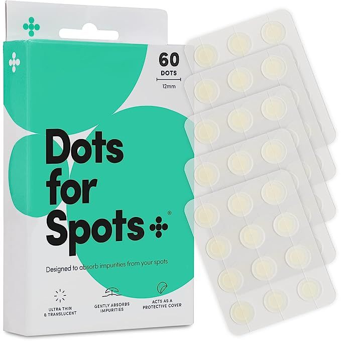 Dots for Spots Acne Pimple Patches - Pack of 60 Translucent Hydrocolloid Patch Spot Treatment Zit... | Amazon (US)