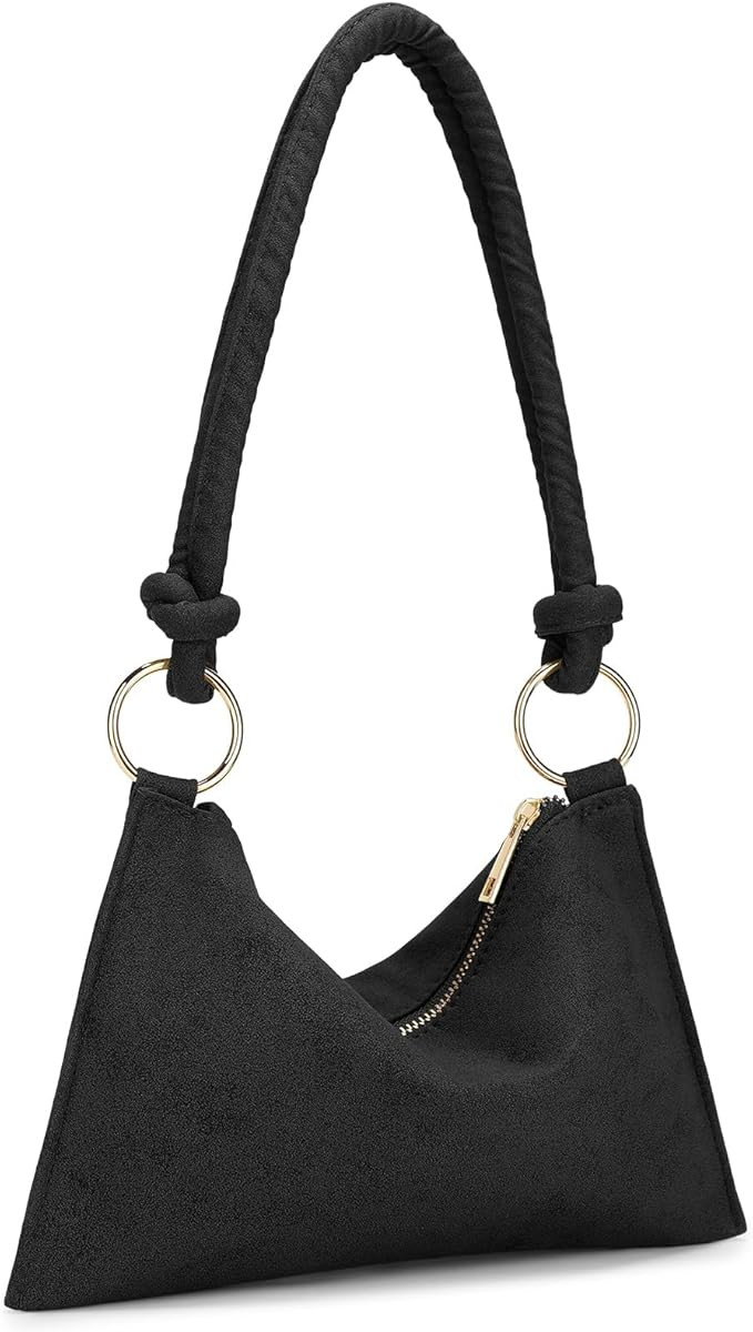 UBORSE Black Faux Suede Clutch Purse for Women,Velvet Knot Evening Bag Mini Wristlet for Weddings... | Amazon (US)