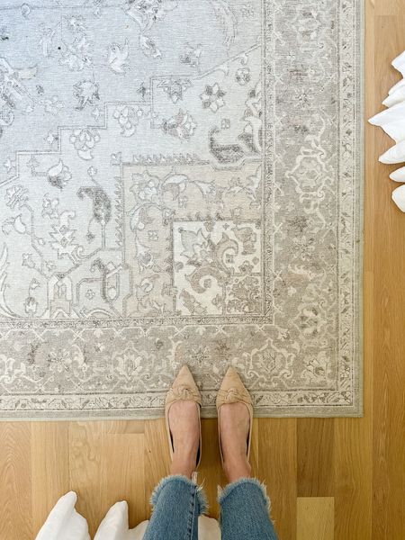 Shop our washable rug from our dining room by Ruggable! The stock photo online doesn’t do it justice - this rug reads more gray and is a beautiful neutral. 

#LTKhome #LTKFind #LTKfamily