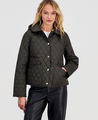 MICHAEL Michael Kors Women's Short Hooded Quilted Coat - Macy's | Macy's
