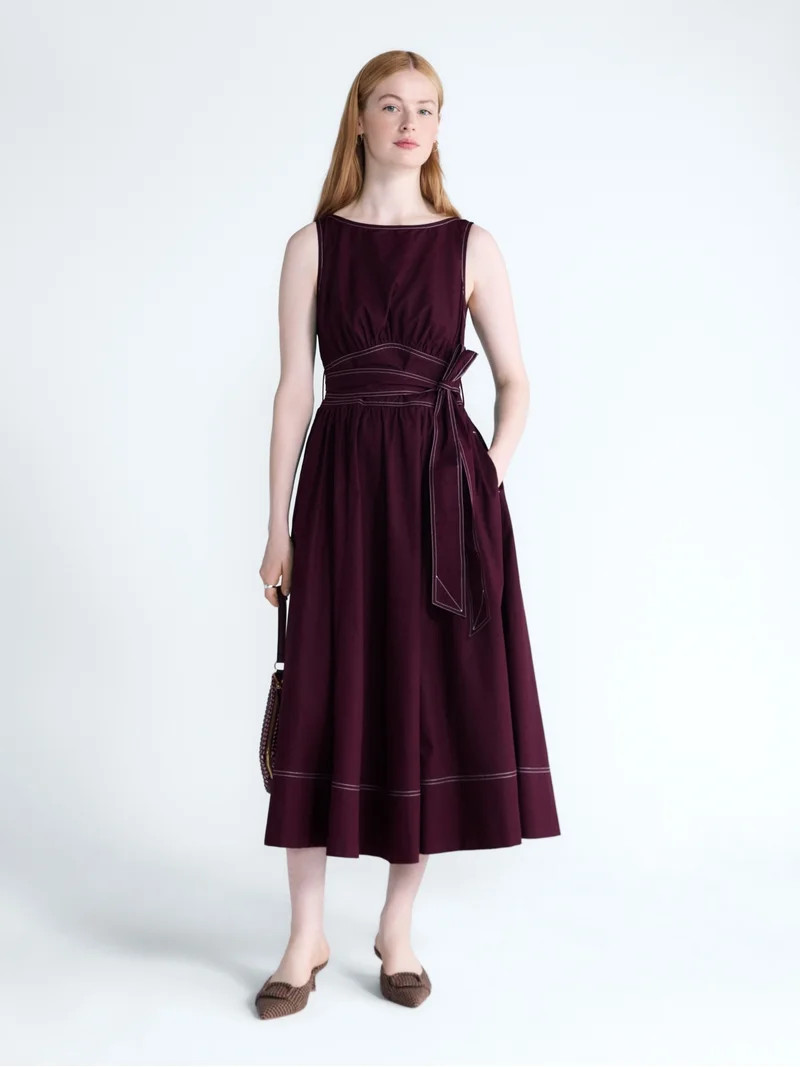 Free Assembly Women's Sleeveless Cotton Boatneck Maxi Dress, Sizes XS-XXL | Walmart (US)