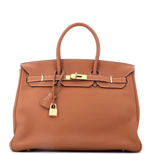 Pre-Owned Hermes Birkin Handbag Brown Togo with Gold Hardware 35 in Metallic Gold at Nordstrom, Size Medium | Nordstrom