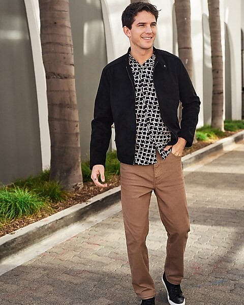 Slim Straight Walnut Hyper Stretch Jeans | Express