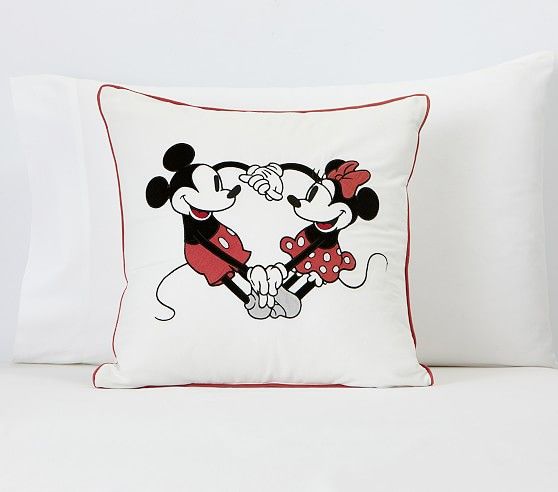 Disney Mickey Mouse and Minnie Mouse Valentine's Pillow | Pottery Barn Kids