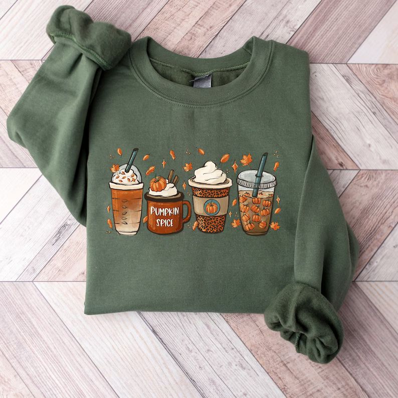 Fall Coffee Sweatshirt Fall Sweater Pumpkin Spice - Etsy | Etsy (US)