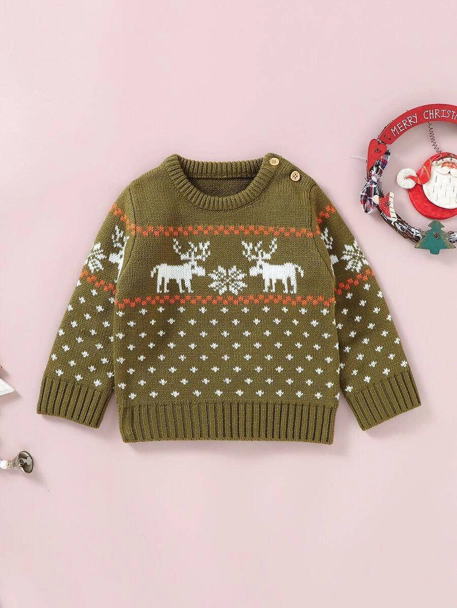 Baby Christmas Pattern Sweater
   
      SKU: sa2209160776457559
          (10 Reviews)  
       ... | SHEIN