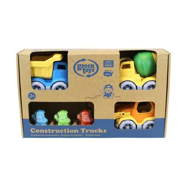 Green Toys Construction Trucks - 3 Vehicle Gift Set (6 Pieces), for Toddlers Ages 2+ - Walmart.co... | Walmart (US)