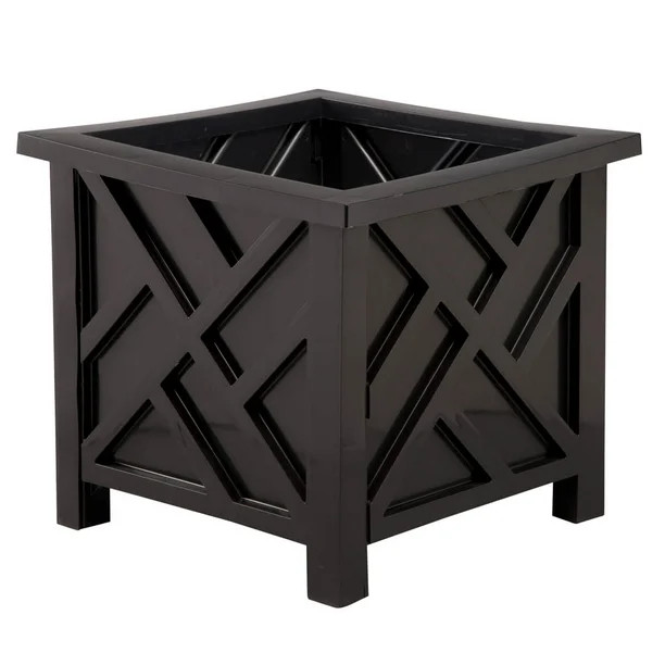 Chippendale Hardwood Planter, Black - Walmart.com | Walmart (US)