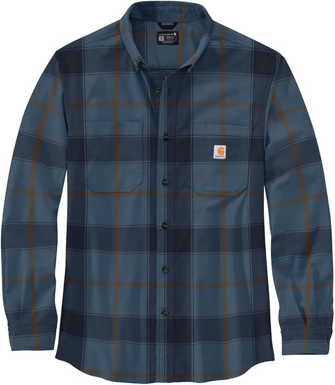 Carhartt Men's Rugged Flex Relaxed Fit Midweight Flannel Long-Sleeve Plaid Shirt | Amazon (US)