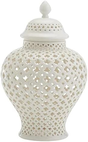 MagiDeal Ceramic Ginger Jar with Lid Decorative Flower Vase Display Jars Lattice Crafts for Count... | Amazon (US)