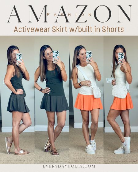 💥Sale Amazon Athleisure Outfit - wearing size XS tanktop and 6% off skirt with bike short & pocket XS - sneakers TTS  | activewear , athleisure outfit, activewear, neutral fashion, tank top, tennis skirt, sneakers, fitness, accessories, black and white outfit, pickleball, tennis  outfit inspo #women's #fashion 
#activewear #athleisure Everyday Holly
7% off bag


#LTKFindsUnder50 #LTKSaleAlert #LTKOver40