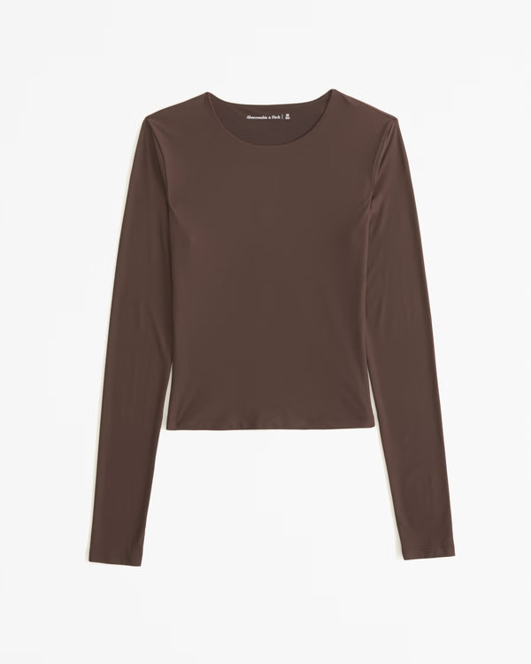 Soft Matte Seamless Long-Sleeve Cropped Crew Top | Abercrombie & Fitch (US)