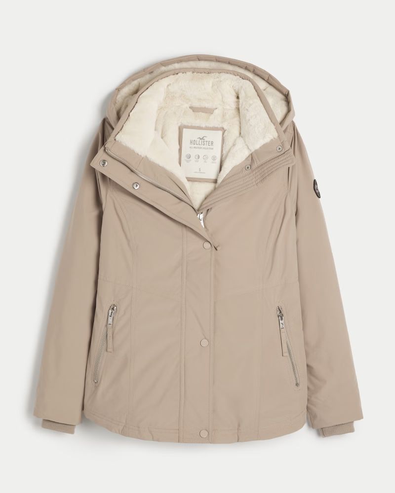 All-Weather Faux Fur-Lined Jacket | Hollister (US)