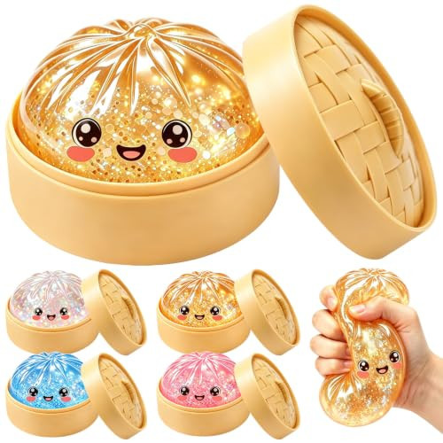 Dumpling Squishy Toy, Cute Stretchable Dumpling Squishy with Food Steaming Box, Soft Squeeze Sensory Fidget Toy, Satisfying Squish Toy for Adults, Birthday | Amazon (US)