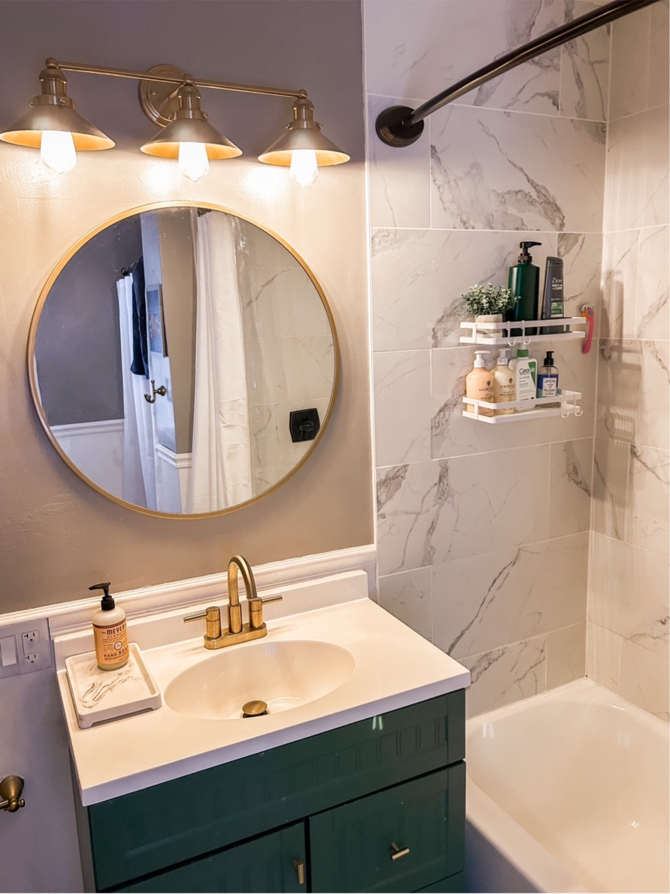 Bathroom makeover with new shower shelves! White shelving for your bath/shower  

#LTKhome #LTKFind #LTKunder50