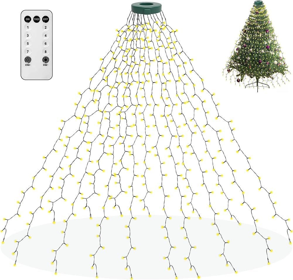 aneeway Christmas Tree Lights, 400 LED Christmas Lights with 8 Light Modes & Memory Function, 6.6... | Amazon (US)