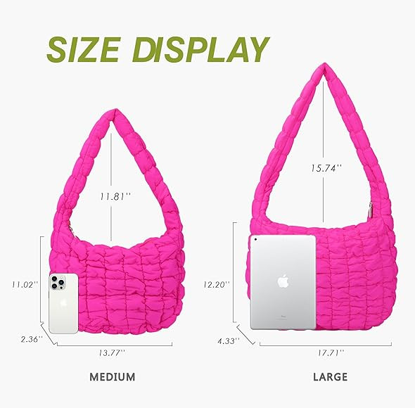 JBB Quilted Tote Bag for Women Puffer Bubble Hobo Bag Padding Lightweight Shoulder Crossbody Satc... | Amazon (US)