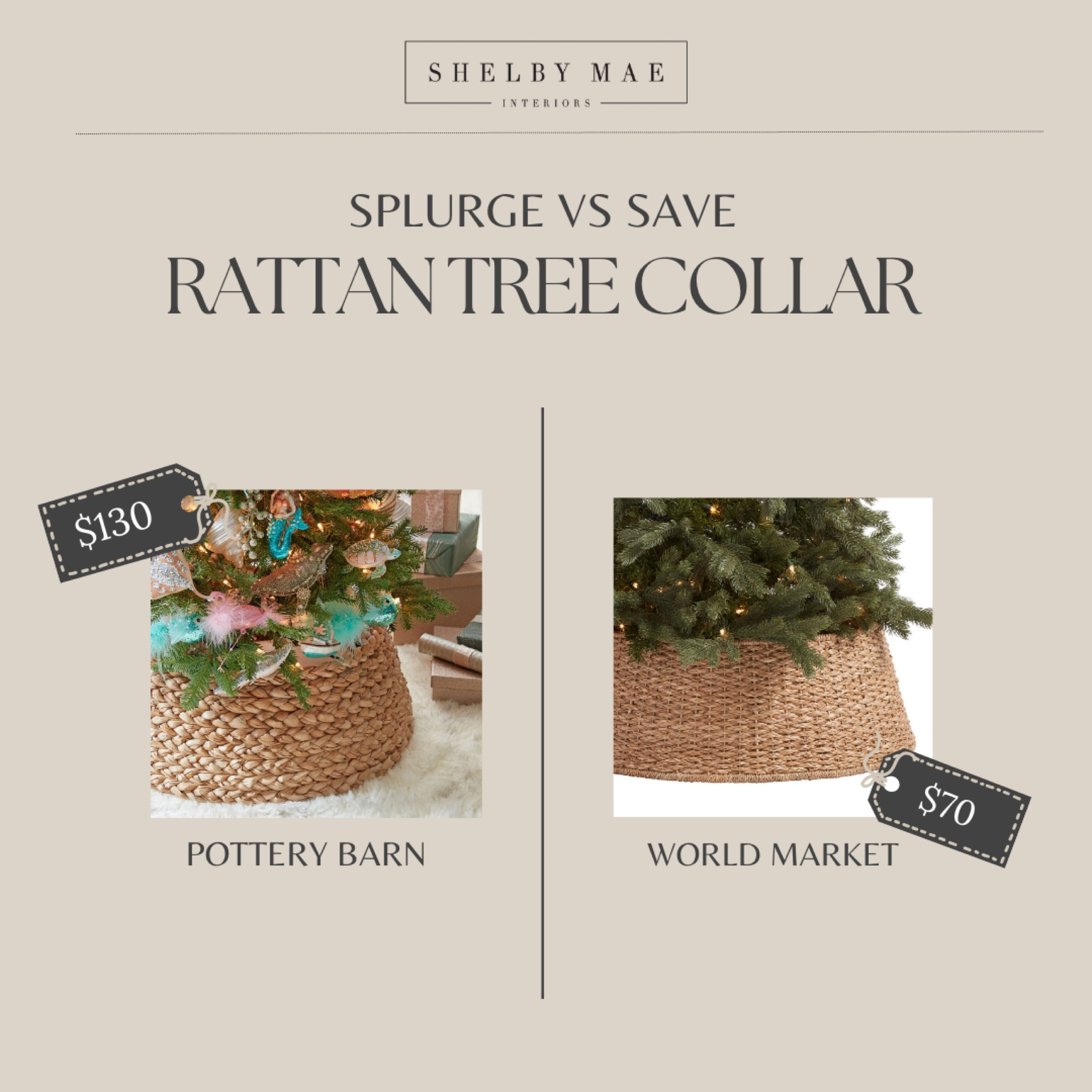✨ Splurge vs. Save: Rattan Tree Collars 🎄✨

Which one are you leaning towards? 🎁

#LTKHome #LTKHoliday #LTKFindsUnder100