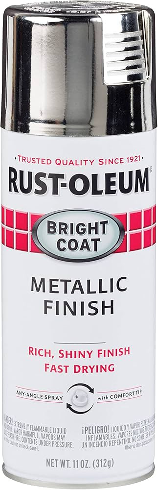 Rust-Oleum 7718830 Stops Rust Bright Coat Metallic Spray Paint, 11 Ounce (Pack of 1), Chrome | Amazon (US)