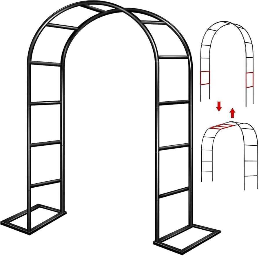 Garden Arch Trellis for Climbing Plants Outdoor Wedding Arches for Ceremony Black Metal Garden Ar... | Amazon (US)