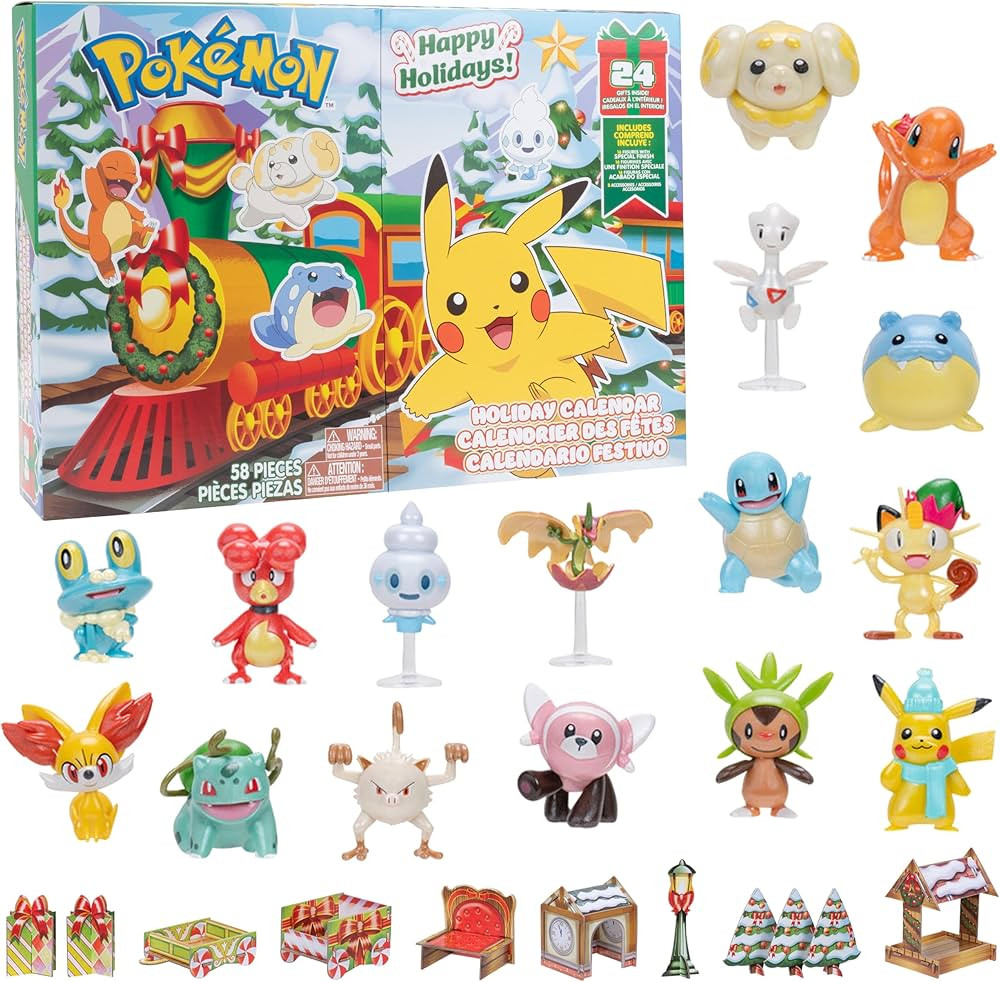 Pokémon NEW 2024 Holiday Advent Calendar with 24 Gifts - Christmas Playset for Kids - Characters... | Amazon (US)
