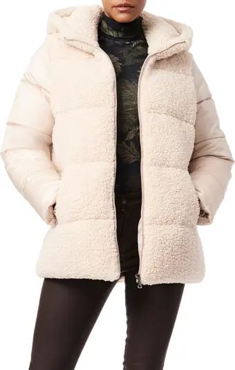 Mixed Media Quilted Hooded Puffer Jacket | Nordstrom