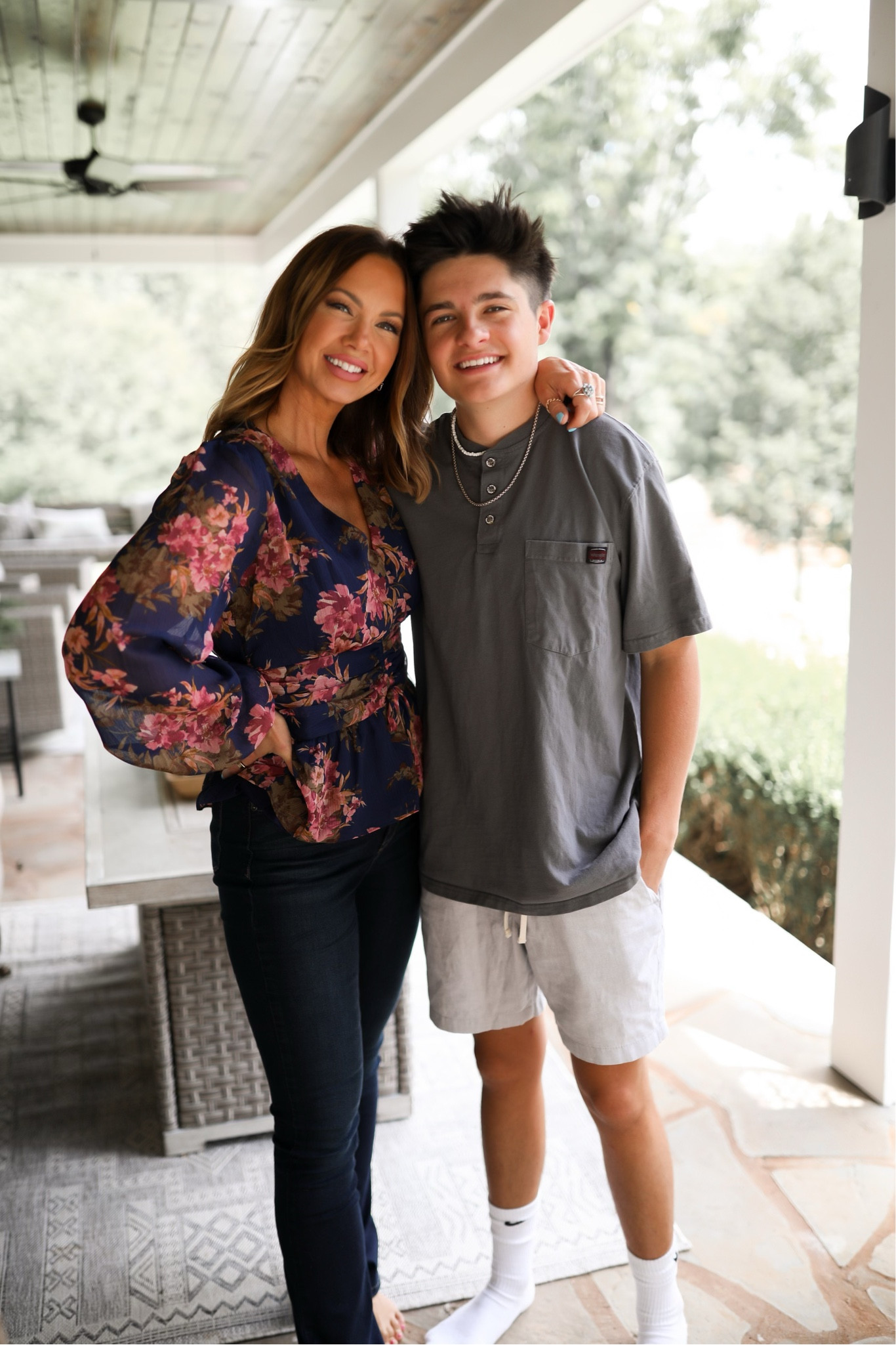 My Sofia Jeans Women's Peplum Top, bootcut Sofia Jeans, and Boston’s Wrangler T-shirt are all linked from @walmartfashion 
Everything runs TTS, I’m in a medium top and size 6 bottoms. Boston is wearing size L for an oversized look. 

#walmartpartner 

#LTKBacktoSchool #LTKunder50 #LTKSeasonal