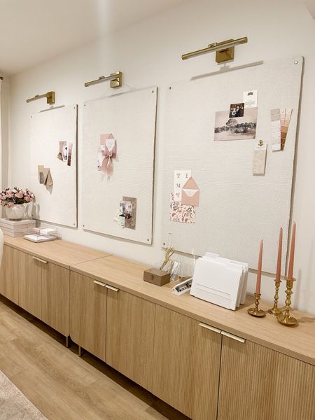 Neutral home office vibes! Aesthetic decor meets functional storage with this one of a kind bulletin board and this stunning sideboard. I envisioned simple, functional, and eye catching home office views and am so happy with how it turned out 

Neutral home office, work from home vibes, aesthetic organization, office views, creamy whites, neutral wood tones, pops of pink, gold detail, lighting details, functional office, bulletin board, spring refresh, light and bright, Target style, found it on Amazon, Amazon Prime, furniture faves, wooden furniture, Afloral, shop the look!

#LTKSeasonal #LTKstyletip #LTKhome