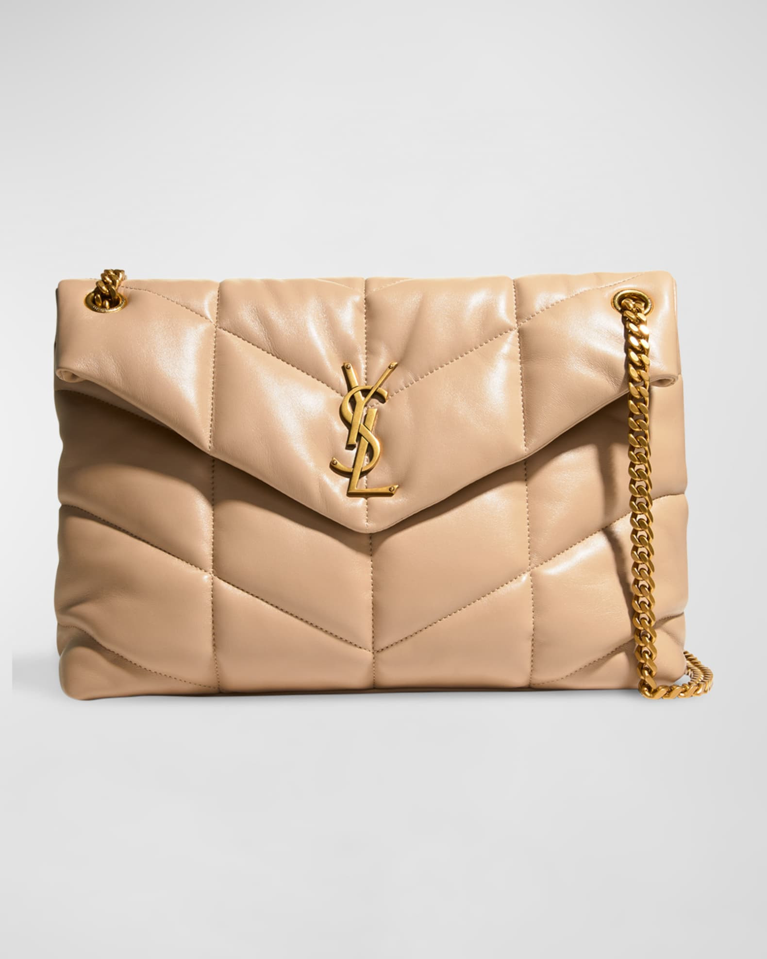 Saint Laurent Loulou Puffer Medium YSL Flap Shoulder Bag | Neiman Marcus