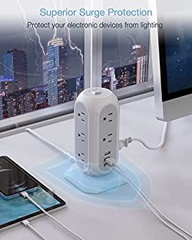 Tower Power Strip with 11 Outlets 3 USB Chargers, TESSAN Surge Protector Tower 1875W/15A, 6 Feet ... | Amazon (US)