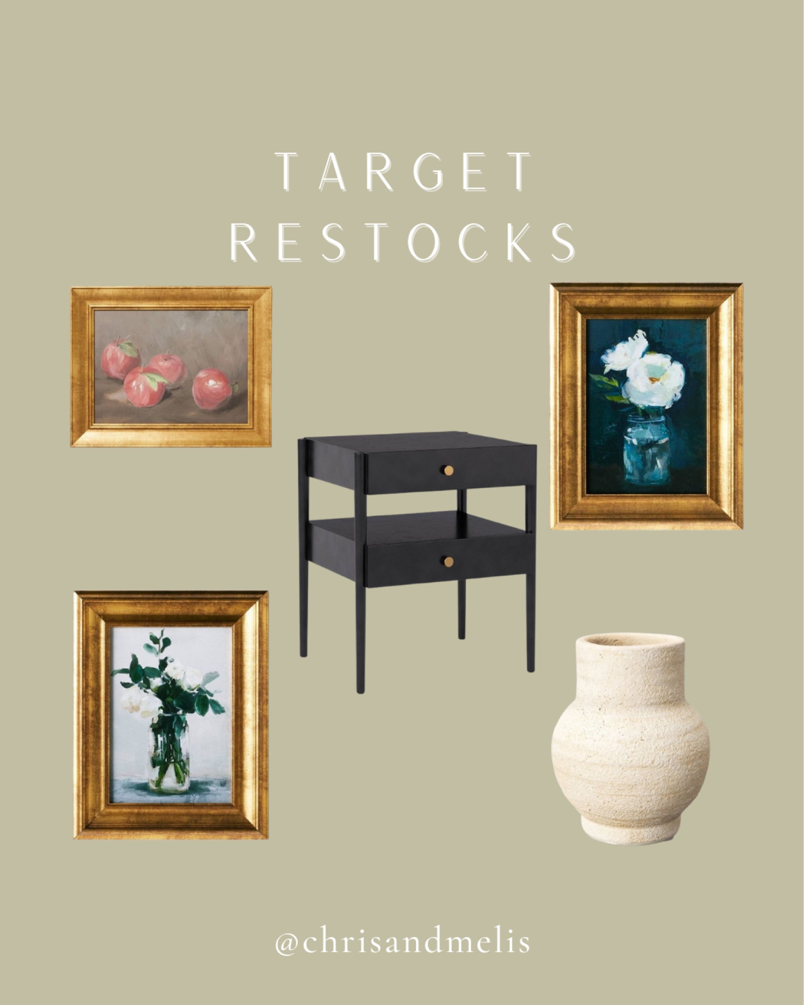 Target and Studio McGee restocks! I love the look of the nightstand and wall art!

Nightstand, bedroom furniture, bedroom decor, wall art, studio Mcgee, target finds, home decor, living room decor, framed art, vase, shelf decor. 


#LTKunder50 #LTKFind #LTKhome