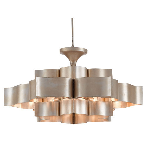 Currey Grand Lotus Silver Large Chandelier | Gracious Style