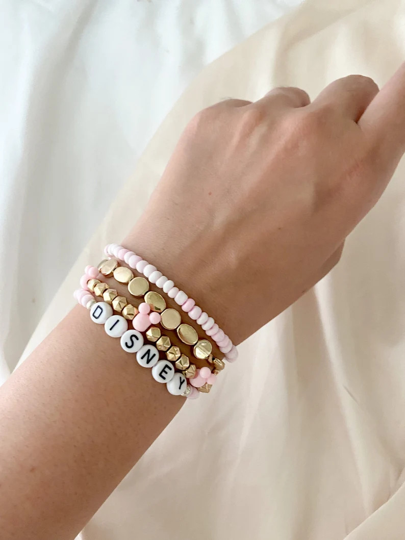 Set of 4 Mickey Mouse Beaded Bracelet Disney Inspired | Etsy | Etsy (US)