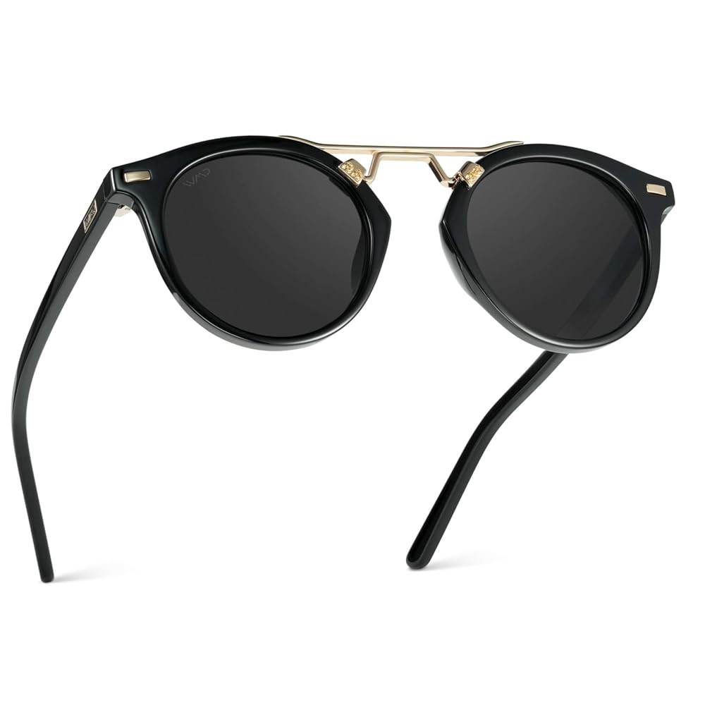 WearMe Pro - Women's Polarized, Round Retro, Double-Bridge Vintage Sunglasses | Amazon (US)