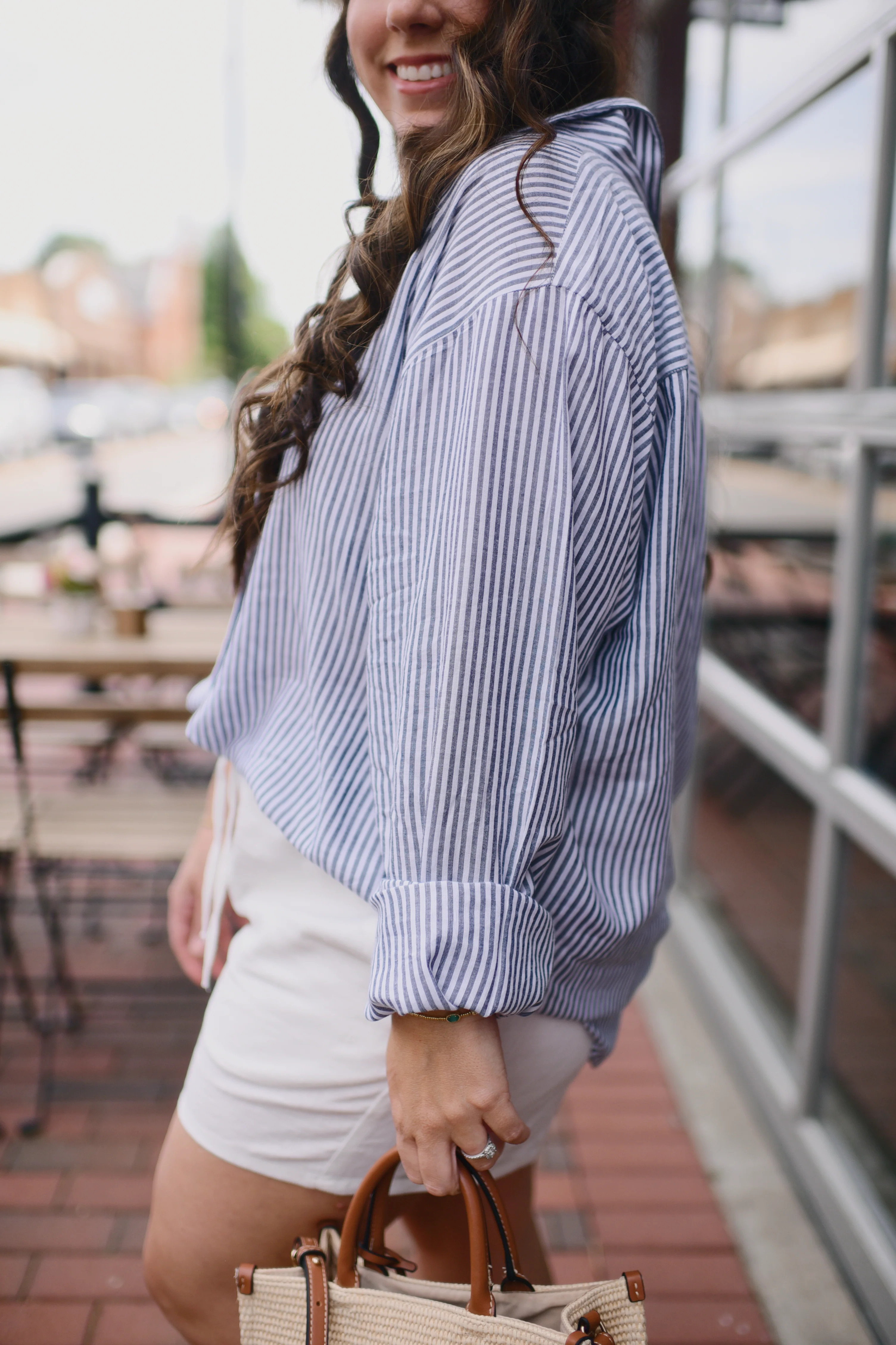 Striped Button-down Shirt (Plus Size) | Hill x Sarah