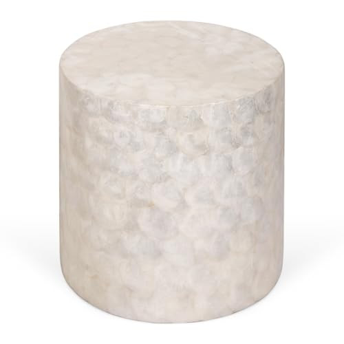 Amazon.com: East at Main Capiz Shell Side Table – White Accent Table, Small Decorative Round Ta... | Amazon (US)