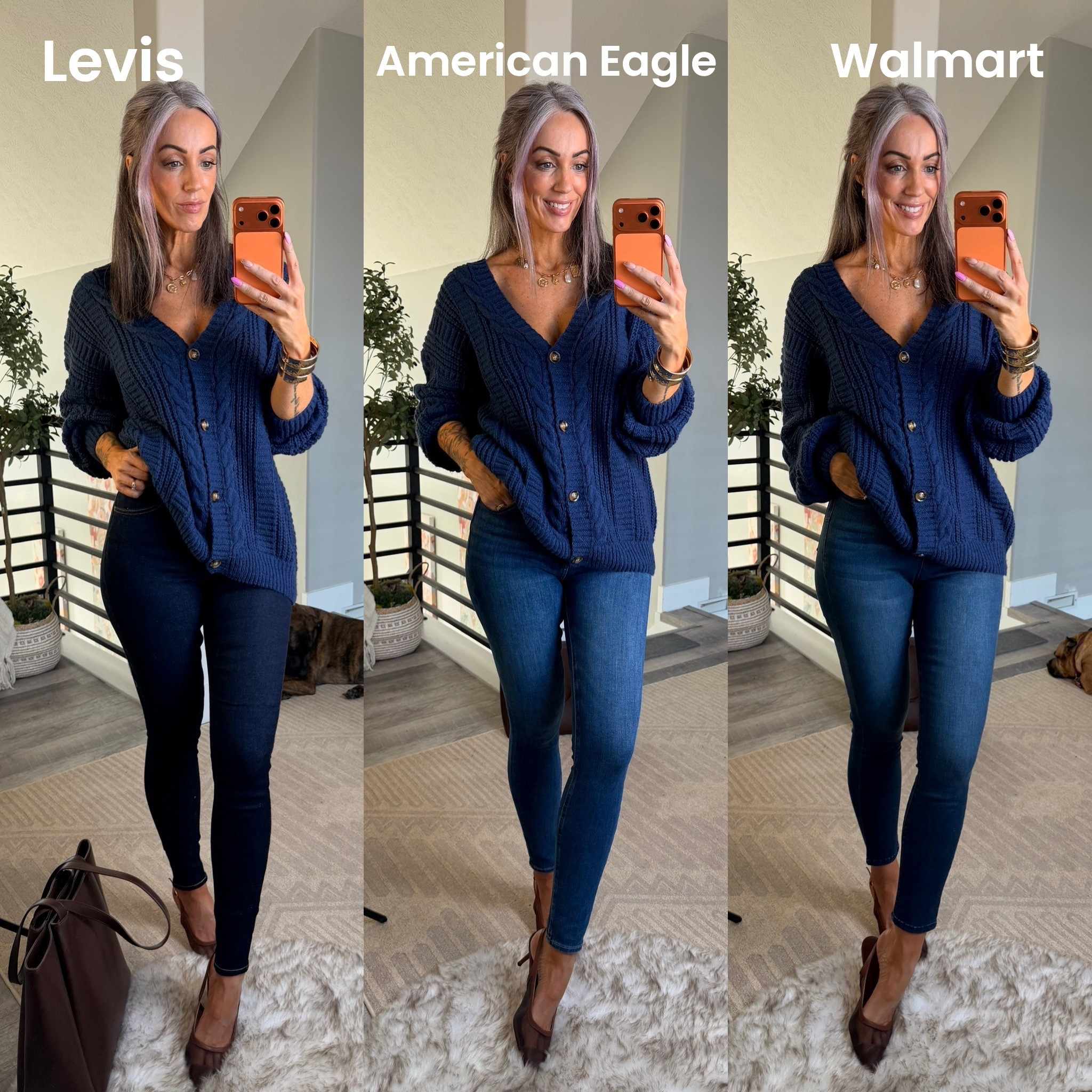 3 skinny jeans! I’m wearing size 6/27. Absolutely love this oversized cardigan I’m wearing size M  

#LTKgrwm #LTKOver40 #LTKdayinmylife