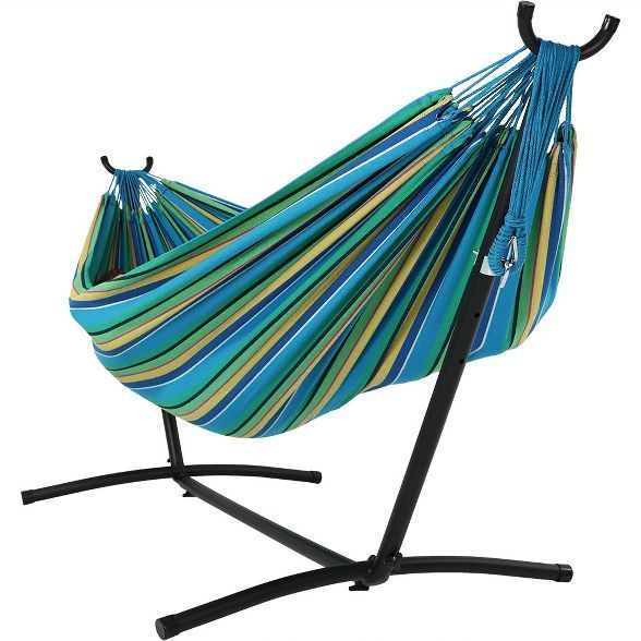 Jumbo Hanging Rope Hammock Chair Swing and Stand - Sea Grass - Sunnydaze Decor | Target