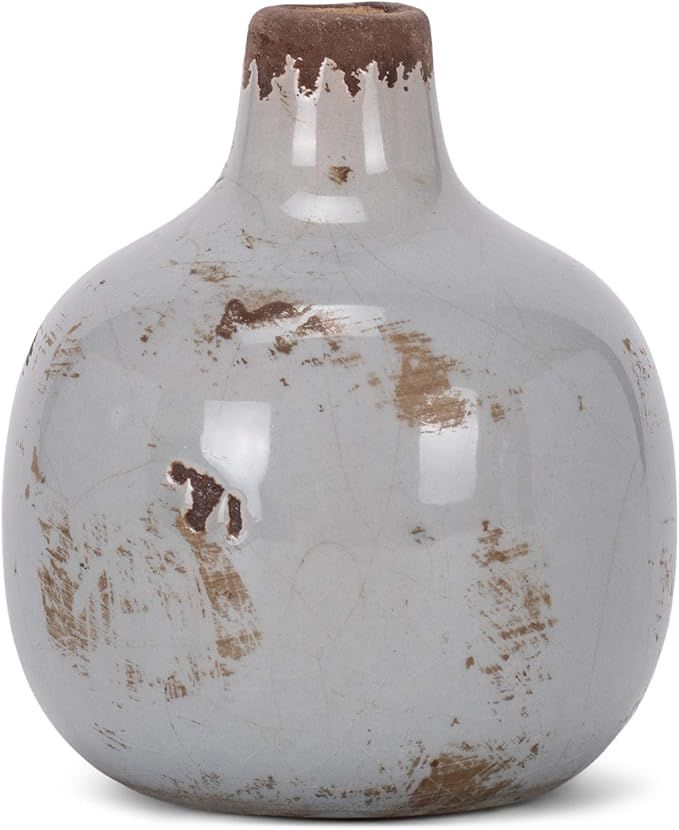 47th & Main Ceramic Vase, Mini, Round Grey | Amazon (US)