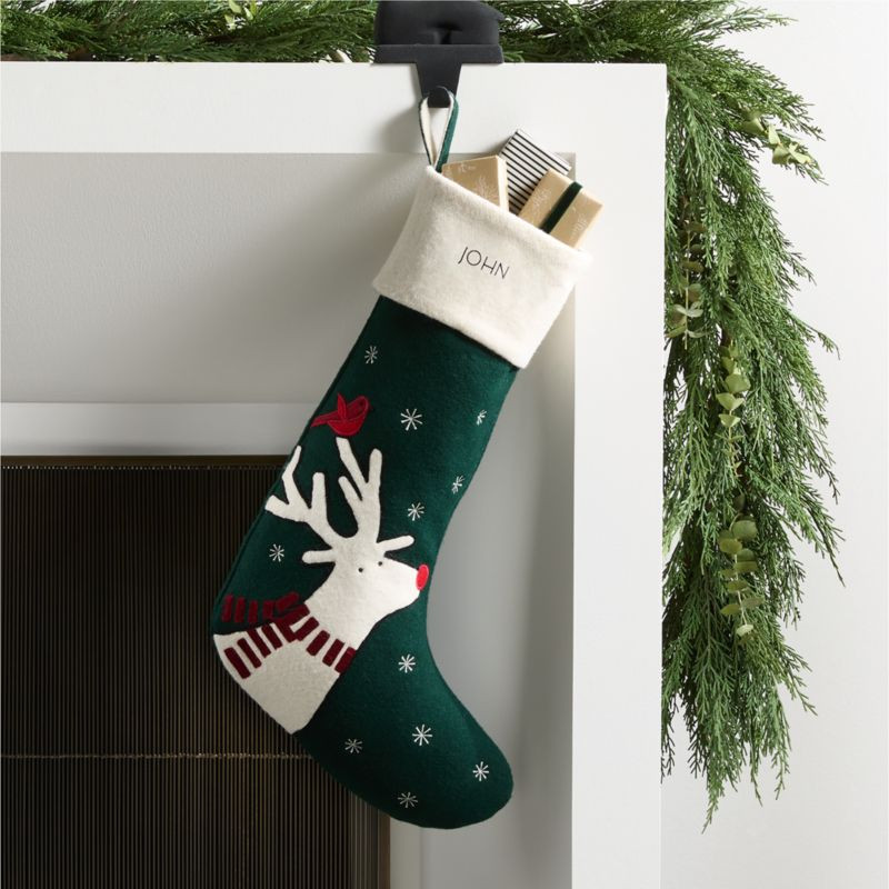 Arctic Friends Reindeer Wool Christmas Stocking by Joan Anderson + Reviews | Crate & Barrel | Crate & Barrel