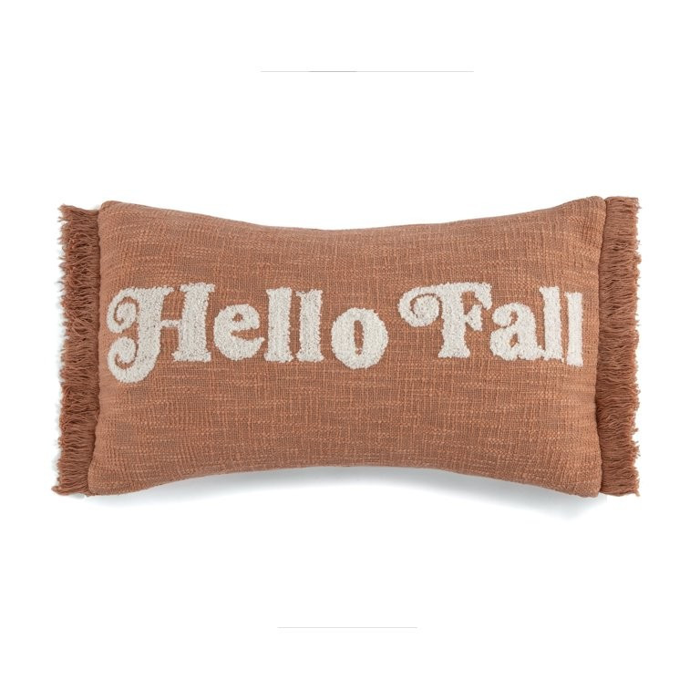 "Hello Fall" Lumbar Fringe Decorative Pillow - Shiraleah | Walmart (US)