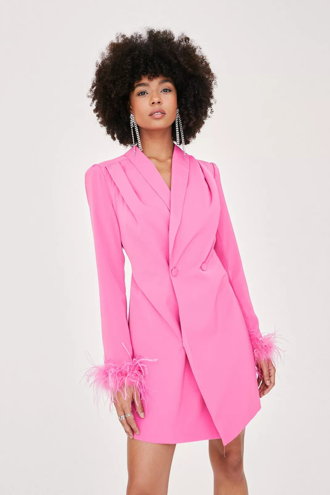 Bridal Feather Cuff Blazer Mini Dress | NastyGal (UK, IE)