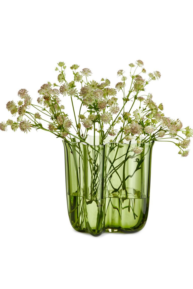 Glass Vase 23 cm - Green - Home All | H&M GB | H&M (UK, MY, IN, SG, PH, TW, HK)